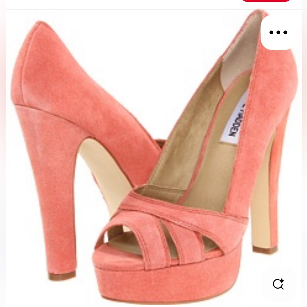 Steve Madden P-Hayle Coral Suede Platform Heels - 8